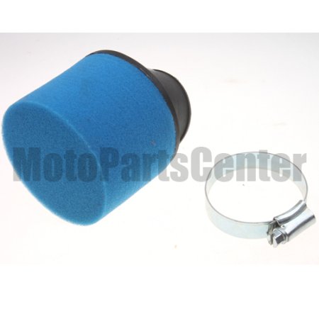 38mm Blue Bent Air Filter for ATV, Dirt Bike & Go Kart