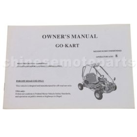 Owner's Manual For Go-Kart