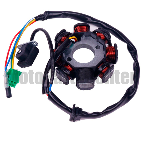 8-Coil Magneto Stator for GY6 125cc-150cc Engine - Click Image to Close