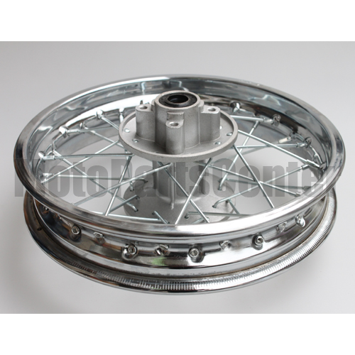 1.85*12 Rear Rim Assembly for Assembly 50cc-125cc Dirt Bike (Chrome Plated) - Click Image to Close
