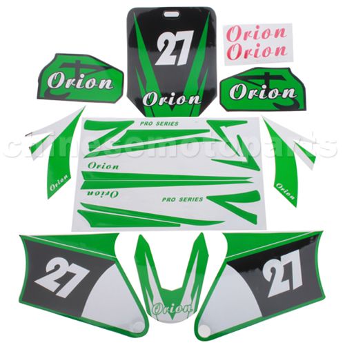 Decals for 50-125 Dirtbike-Green NO.27 - Click Image to Close