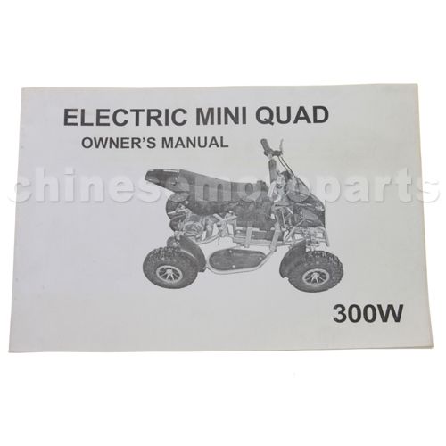 Owner's Manual For Electric Mini Quad - Click Image to Close